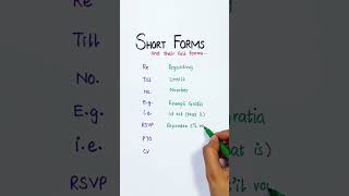 Long forms of everyday abbreviated terms english englishlanguage [upl. by Atteve]