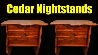 Bedroom Nightstands – Live Edge DIY Cedar Nightstand Design [upl. by Gun]