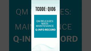 SAP QM  Quality Info Record  Mass Maintenance in SAP Quality Management  TCODE  QI06 [upl. by Fillian]