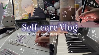 Selfcare vlog ֙⋆ ☁️ Journaling watching ANIME playing piano motivation etc [upl. by Nitza]