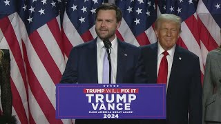 Donald Trump congratulates JD Vance when declaring victory in 2024 presidential election [upl. by Ashla769]