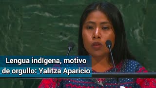 Yalitza Aparicio en la ONU Hablar una lengua indígena es motivo de orgullo [upl. by Reiss]