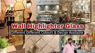 Bevelled Wall Glass Mirror Panelling  Wall Highlighter Glass Design 9999026093 walldesign [upl. by Atiekram]