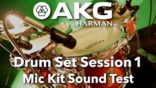 AKG Drum Set Session 1  Microphone Kit  Sound Test [upl. by Kabob]