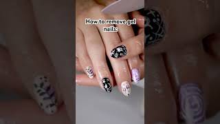 How to remove gel nails 😉 nailinspo cutenails purplenails nailtutorial [upl. by Alfy]