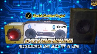 5v 42 STEREO AMPLIFIER BLUETOOTH FM AUX TF amp USB [upl. by Adrianna]