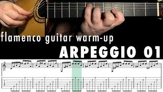 Flamenco Guitar Warmup 03  Arpeggio 1 [upl. by Onitnerolf]