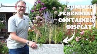 Summer Perennial Container Display  Container Gardening Ideas  Perennial Planting Scheme for Pots [upl. by Carlotta]