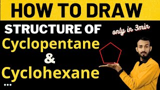 How to draw structure of cyclopentane and cyclohexane class 10 [upl. by Jessi974]