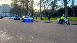 MOTORCADE Escort for British Prime Minister Rishi Sunak in London [upl. by Gilles]