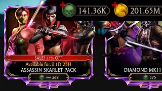 MK Mobile Assassin Skarlet Pack Opening  Infinite Pack Opening Glitch [upl. by Yentruoc]