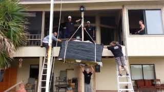 How to Hoist furniture to the second floor Flagler Movers 3864460014 [upl. by Annahsohs]