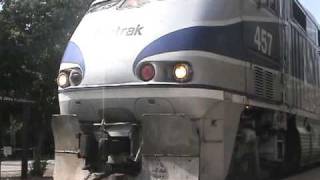 Arrival and Dearture of Amtrak 578 into San Juan Cap w 457 and awesome horn [upl. by Pru]