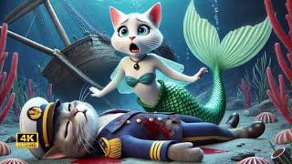 🔥Mermaid Cat Unleashes Tsunami for Captain Cat 🔥 cat ai catlover catvideos cutecat aicat [upl. by Eirrab]