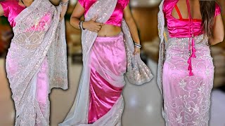 Net Saree Draping In Different Styles  Net Saree Draping  Saree Draping Vlog [upl. by Dnomrej]