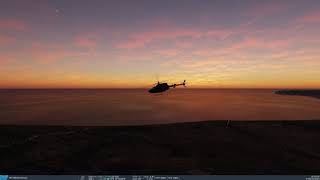 DCS World Polychop Simulations OH58D Paphos and Akrotiri and the Sun Setting [upl. by Eduam]