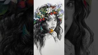 Portrait Drawing Timelaps portraitdrawing apt shorts [upl. by Euqinommod]