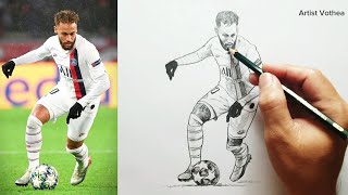 How To Draw Neymar With a Ball neymar [upl. by Aneleh]