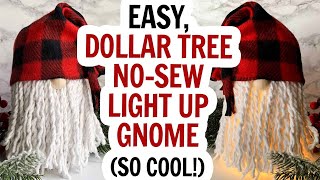 Dollar Tree Gnome  Light Up Gnome  Lighted Gnome DIY  Dollar Store Mop Gnome  Easy Gnomes DIY [upl. by Addia]