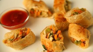 Spring Rolls स्प्रिंग रोल्स By Archana  Vegetable Roll  Easy amp Quick Snack Recipe [upl. by Githens]