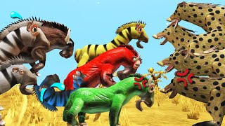 Animal Squad Zebra amp Wildebeest Rescue from Hyena Attack  Animal Wild Life Show  SPORE [upl. by Egiedan]