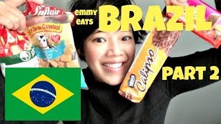 Emmy Eats Brazil part 2  tasting more Brazilian treats [upl. by Reviel]