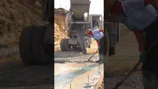 Pavement pouring cement leveling process [upl. by Ydrah483]