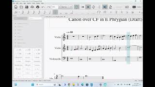 Canon over CF in E Phrygian [upl. by Nnylassej]