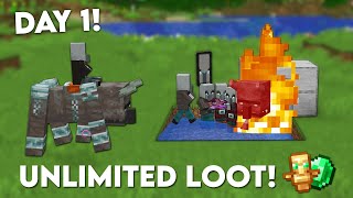 Minecraft EASIEST Raid Farm 120  Insane loot [upl. by Redmond4]