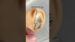 How to wear our celestial wing helix hook earring jewellery earrings accessories fyp [upl. by Edmon855]