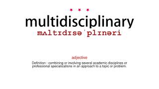 How to pronounce multidisciplinary  Vocab Today [upl. by Cecilius]