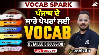 Master Vocabulary for SSC amp Punjab State Exams  VOCAB SPARK with Rohit Sain Sir 44 [upl. by Brenza780]