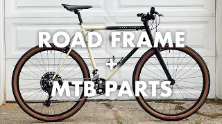 ASMR Bike Build Road frame with mountain bike components [upl. by Tatiania764]