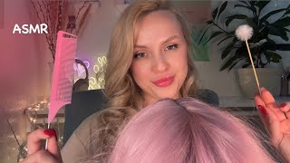 ASMR 🎧Dull or Sharp Test ✨Head massage 💆🏼‍♀️ Brushing hair 🪮 [upl. by Ahsertal241]