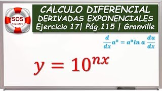 DERIVADAS EXPONENCIALES  BASE a  EJERCICIO 17 [upl. by Manvil]