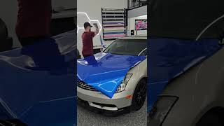 Infiniti G35 Wrapped In 3M Gloss Blue Fire vehiclewrap shorts subscribe [upl. by Niu515]