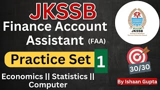 Practice Set 1  Economics Statistics amp Computer  Finance Account Assistant  By Ishaan Gupta [upl. by Doowle]