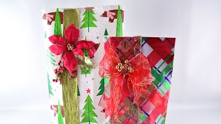 Make A Wrapping Paper Gift Bag In UNDER 5 MINUTES shorts [upl. by Matless]