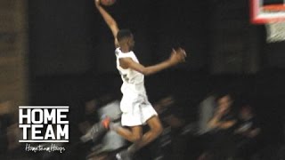 Olympic High Jumper Dunks From Behind The Freethrow Line Shelby McEwen at Jordan Brand Dunk Contest [upl. by Willing]