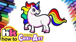 Chiki Art  Learn How to Draw Color and Paint A Unicorn  HooplaKidz How To [upl. by Ardnaik]