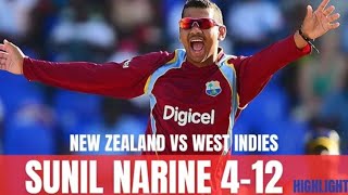 Sunil Narine vs New Zealand  Sunil Narine Bowling  Sunil Narine Batting  Match Highlights [upl. by Lisa861]