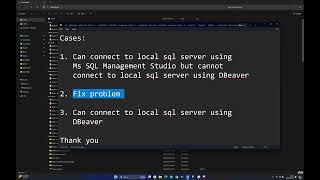 Fix Cannot Connect Local SQL Server Using DBeaver [upl. by Seema]