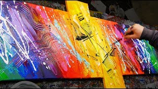 HOW TO make an AMAZING Abstract Painting With Very BRIGHT COLORS  Sexamental [upl. by Kirshbaum]