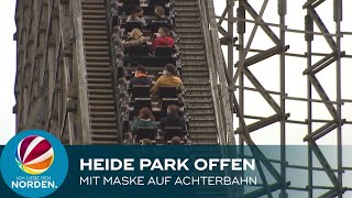 Heide Park geöffnet Mit Maske im Freizeitpark mit der größten Holzachterbahn der Welt [upl. by Ahsayn]