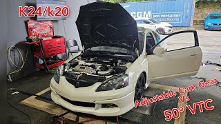 K24K20 RSX Dyno Test 50° VTC vs Adjustable Cam Gear [upl. by Thomson390]