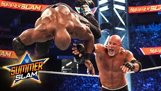 Goldberg sends Bobby Lashley flying with powerful toss SummerSlam [upl. by Elnar]