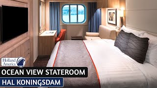 HAL Koningsdam  Ocean View Stateroom Full Tour amp Review 4K  Holland America Line [upl. by Blunt]