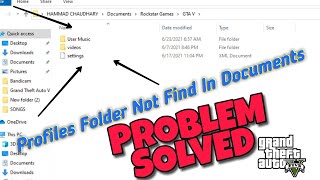 How To Fix No Profile Folder In GTA 5  Load Game Save File [upl. by Steffi]