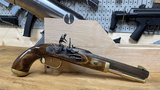 Traditions Flintlock Pistol at the Range  Loading and Firing [upl. by Sioled]