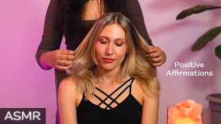 ASMR 💕 Ultra Relaxing Hair Brushing amp Self Care Affirmations Gorgeous Ashley gets Pampered by Vinni [upl. by Nima813]